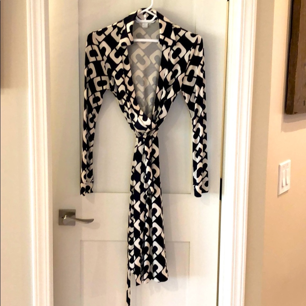 DVF classic wrap chain dress